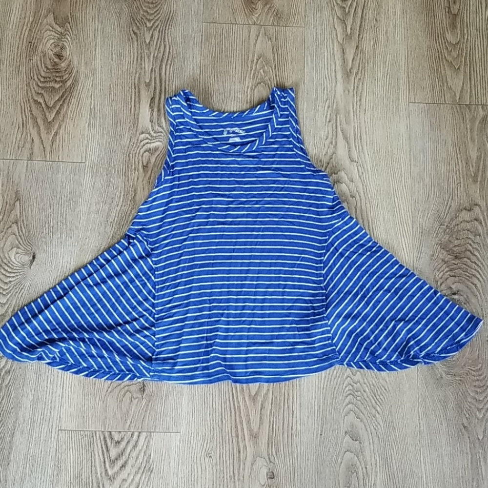 Art Class Blue Striped Girls Tank Top